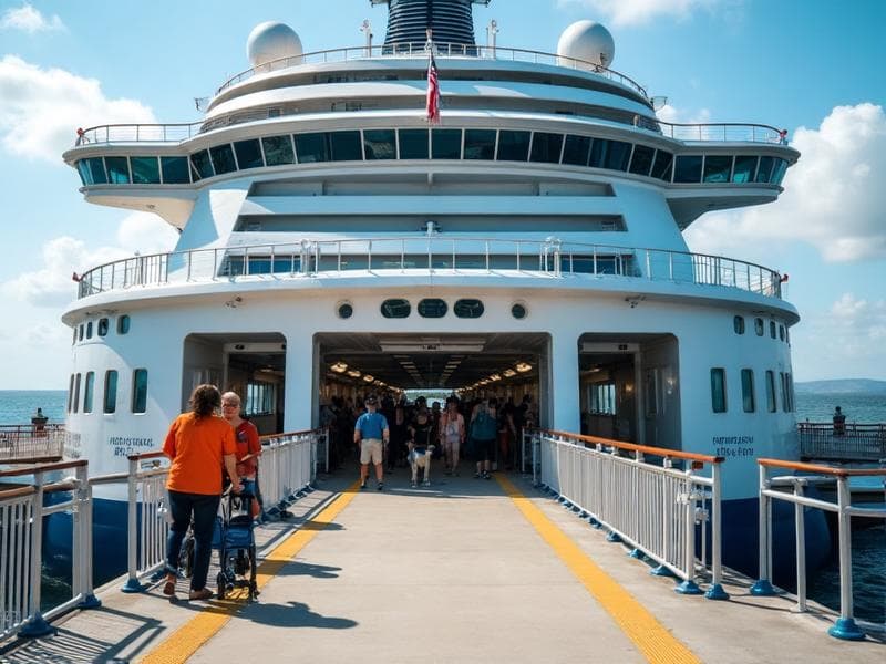 Image of people boarding a ship